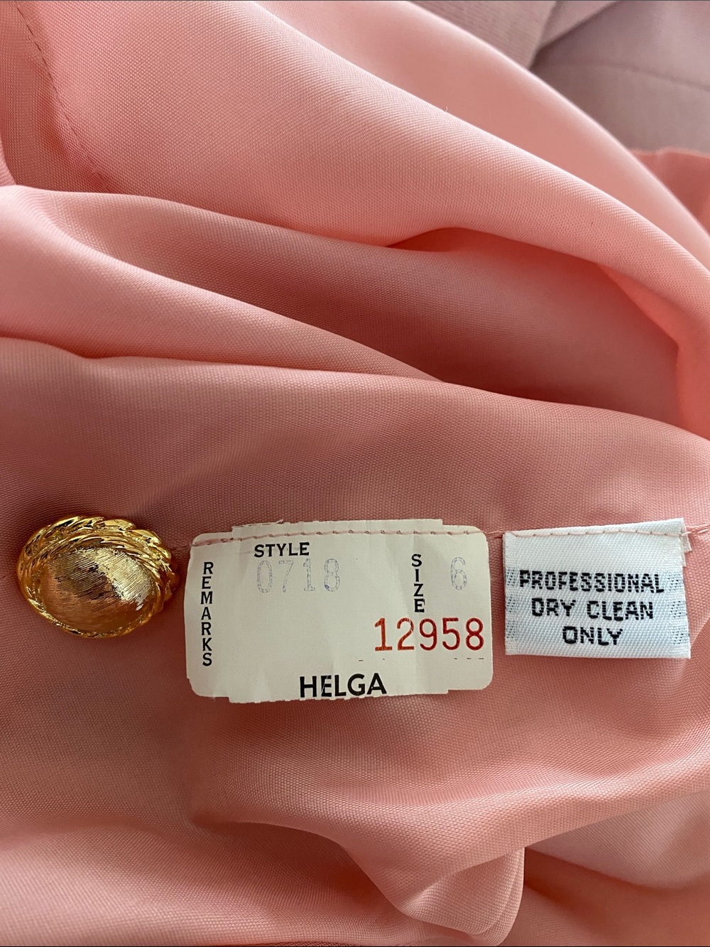 Vintage Helga powder pink Jackie O First Lady dress faux pocket size medium knit - Picture 16 of 16